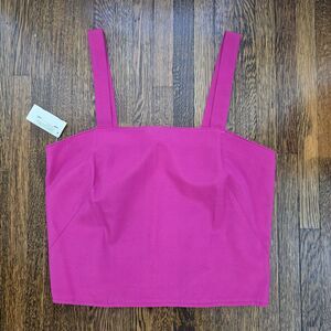 True Vintage Deadstock Hippie Crop Tank Top Union Made 70s 60s USA Hot Pink Chic